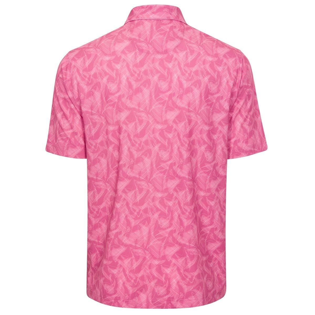 Greg Norman Greg Norman Men's Great White Mirage Ultra-Stretch Golf Polo Shirt in Bright Pink - 2
