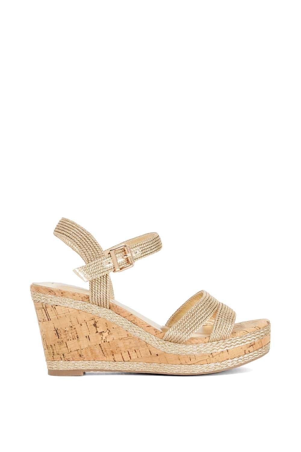 Dune London Dune London Women's Wide Fit 'Kipling' Wedges in Metallics