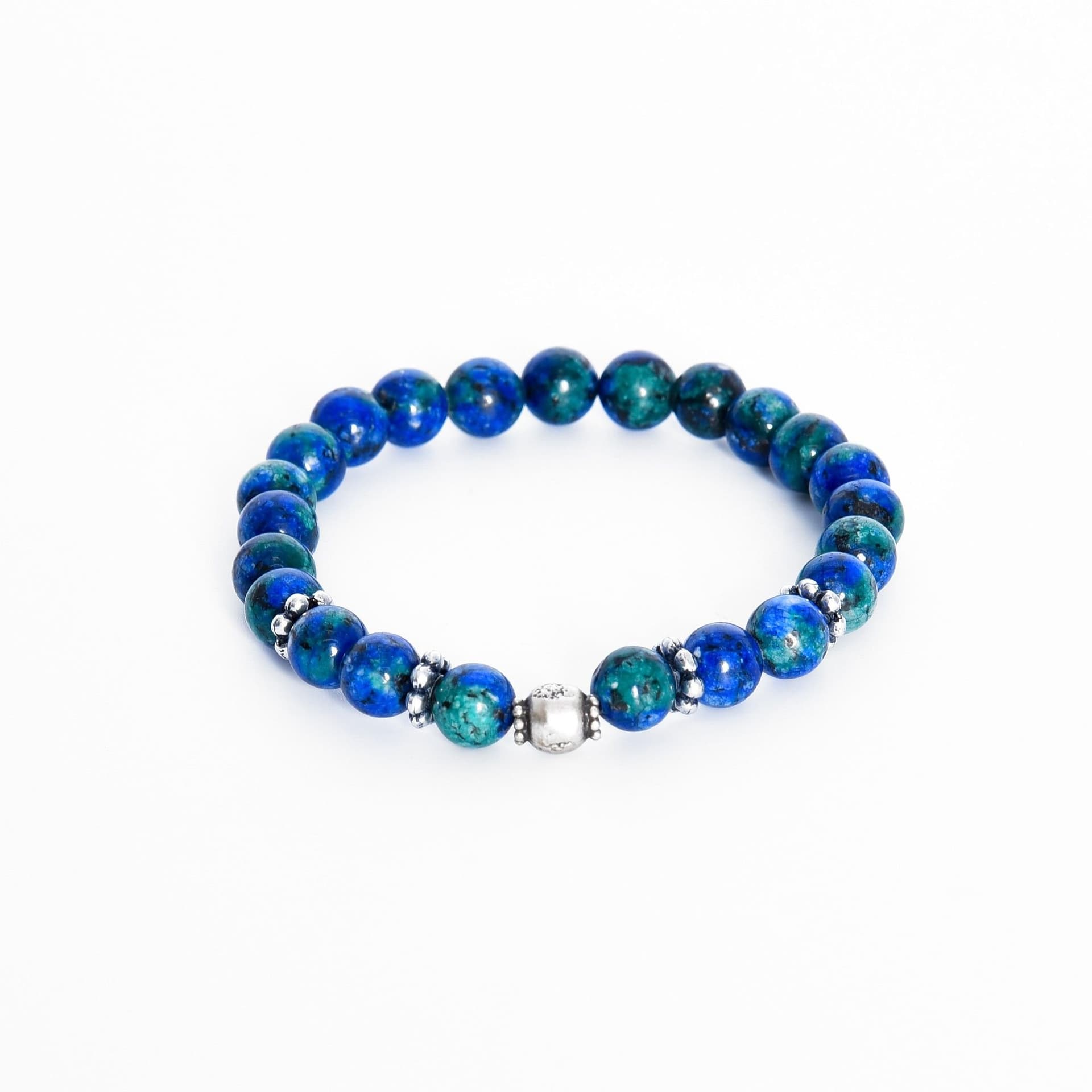 Addicted 2 Addicted 2 Men's Friendship Handcrafted Sterling Silver Bracelet Lapis Lazuli Stones