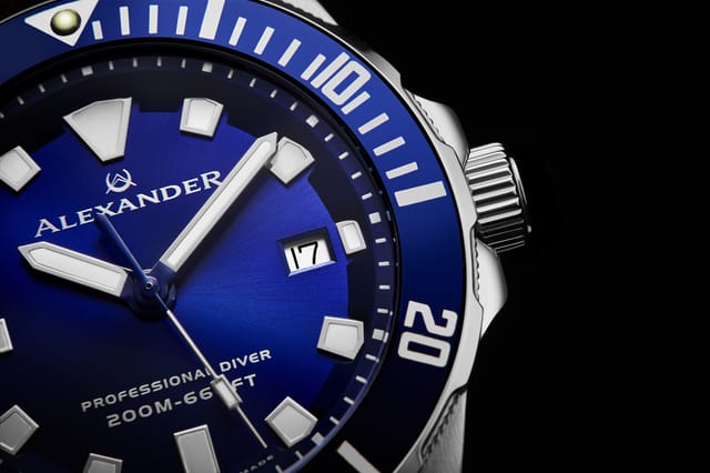 Alexander Alexander Men's A501B Vathos Luxury Diver's Watch 42mm in Blue - 2