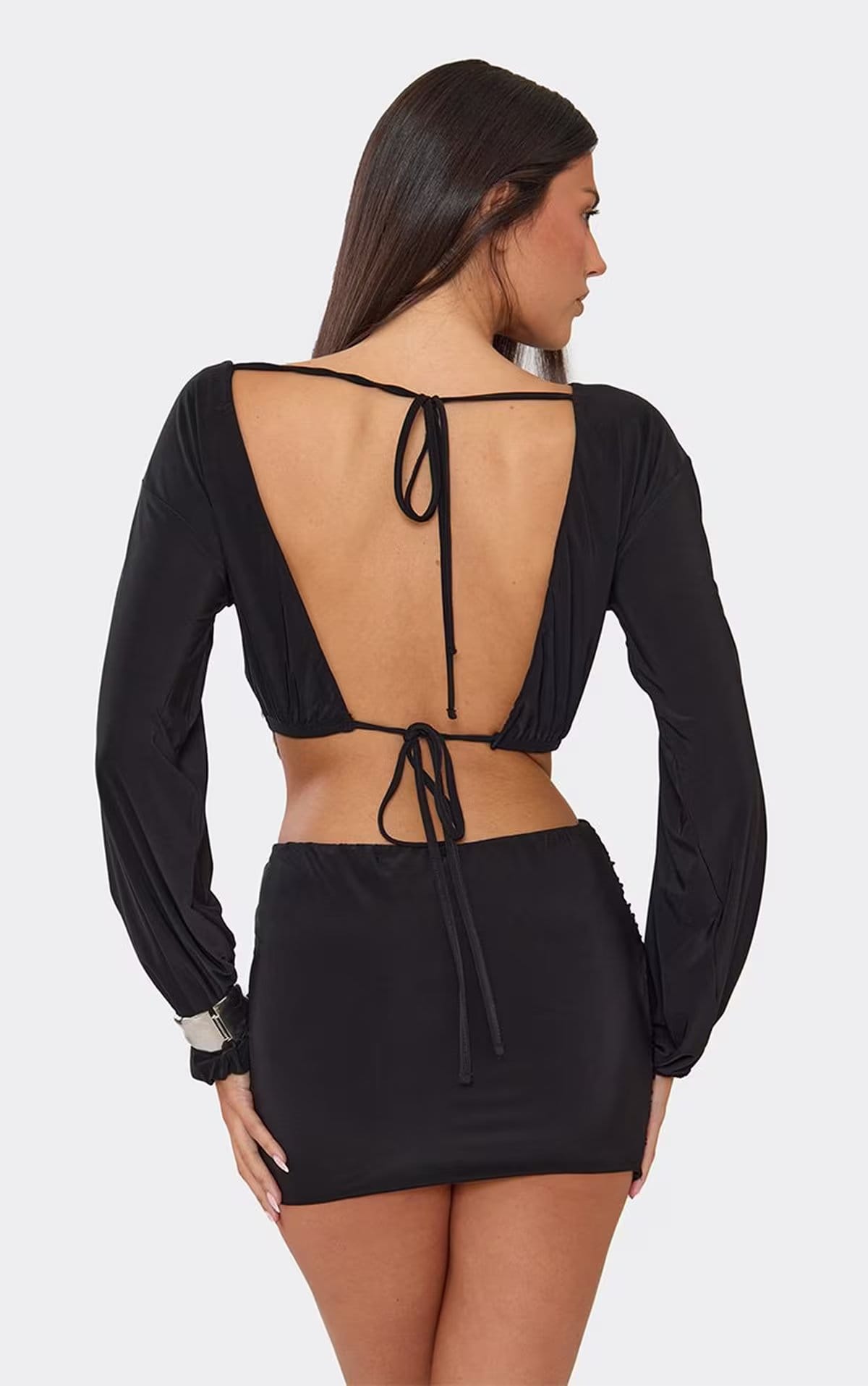 EGO Black Cut Out Wrap Detail Mini Skirt
