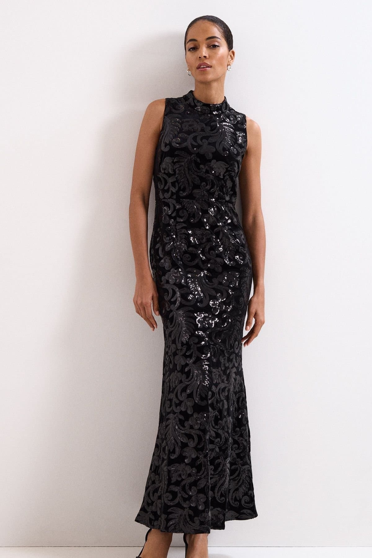 Phase Eight Phase Eight Black Sequin Maxi Dress