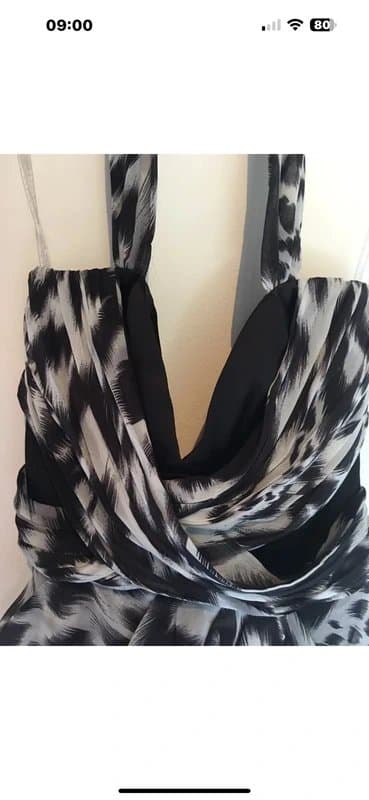 Lipsy Black Grey Ruched Dress 8 BNWT Lipsy £65 Halterneck Grecian
