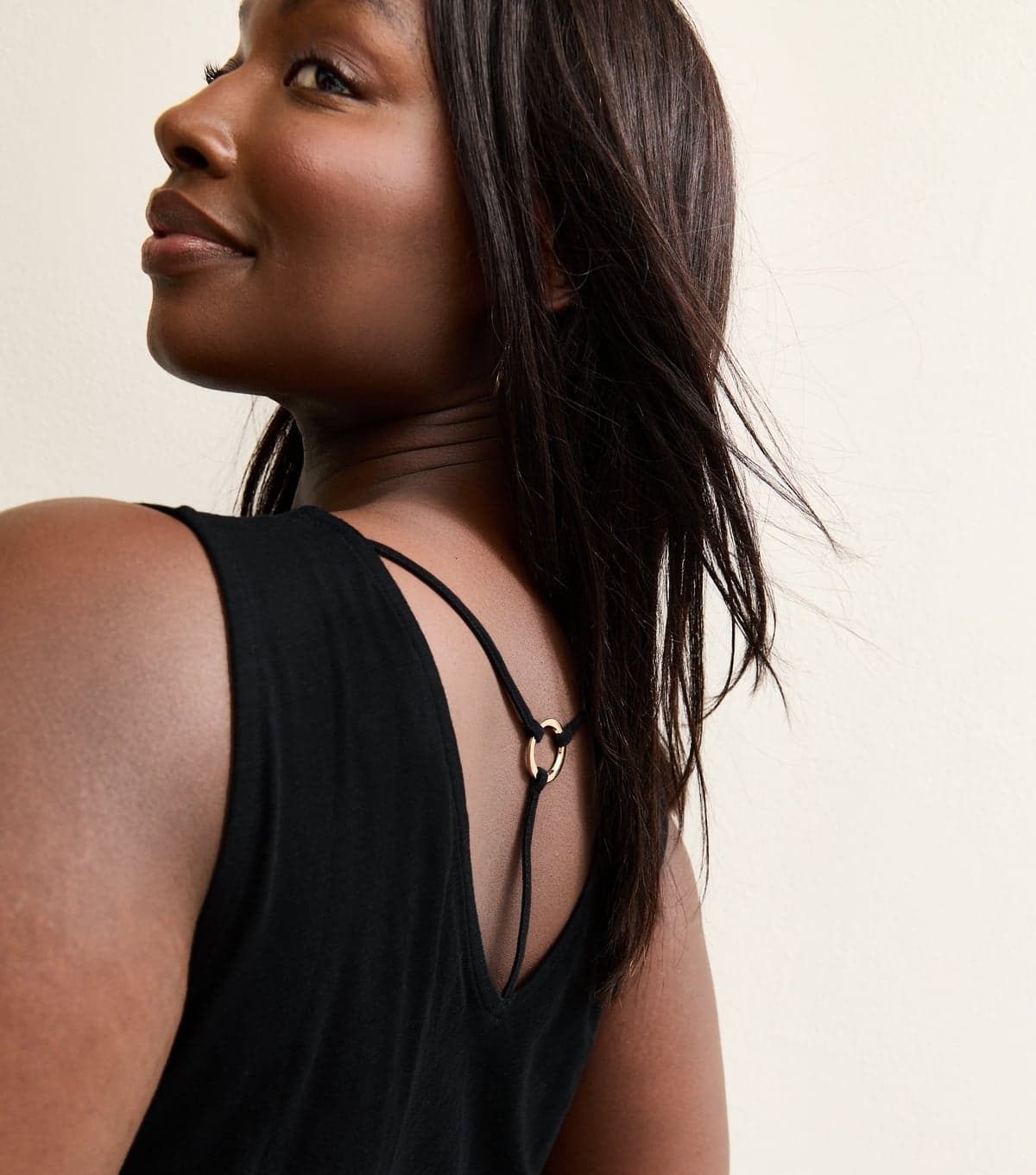 New Look Women's Plus Size Black Relaxed V-Neck Vest Curves New Look