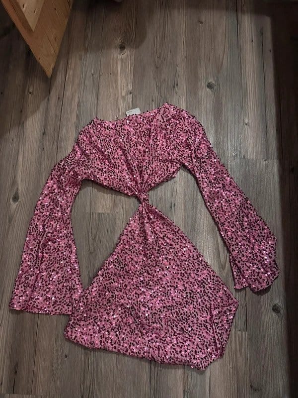 ASOS ASOS sequin pink dress size 10 ( size small) - 1