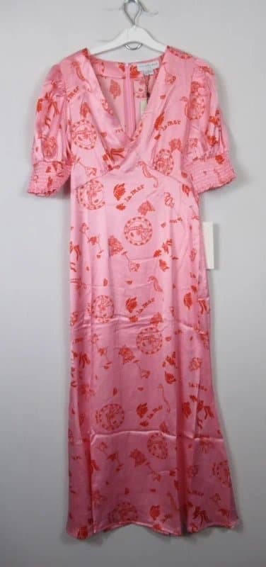Never Fully Dressed Never Fully Dressed Pink La Mer Midaxi Satin Dress Size 10
