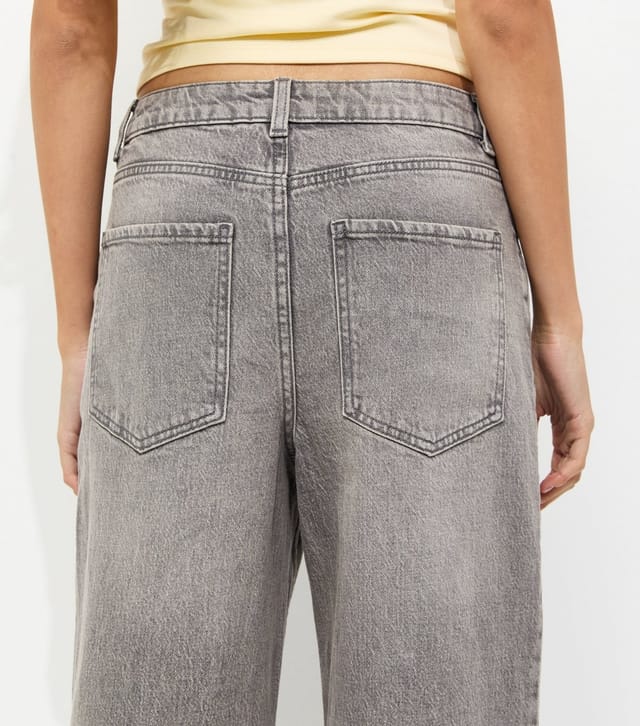 New Look Women's Light Grey Adalae Wide Leg Comfort Stretch Jeans New Look - 3