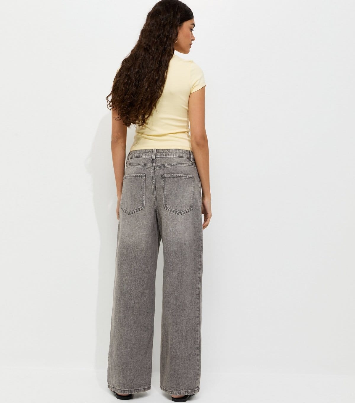 New Look Women's Light Grey Adalae Wide Leg Comfort Stretch Jeans New Look - 4