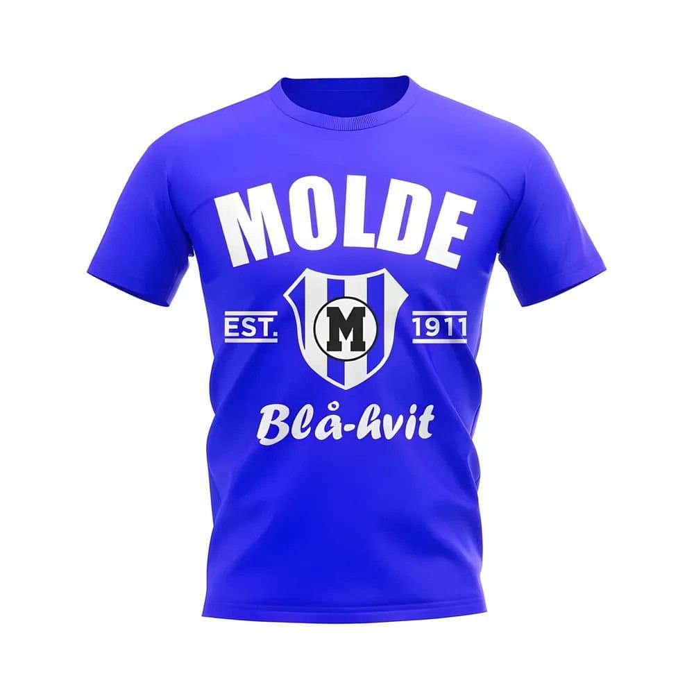 Molde Molde Men's Personalised Established Football T-Shirt Royal in Blue