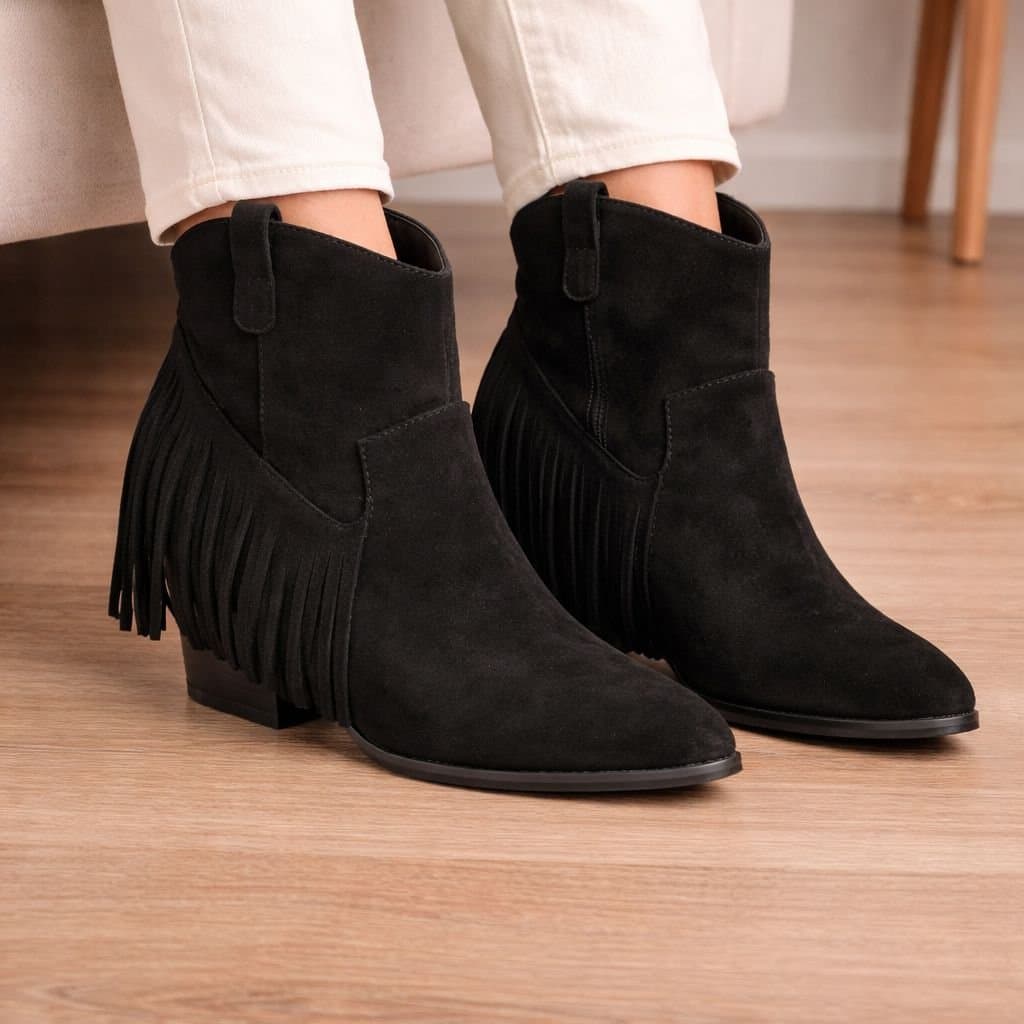Truffle Collection Truffle Collection Women's Calf Boots Pointed Toe Slip On Microfibre Block Heel Shoes in Black