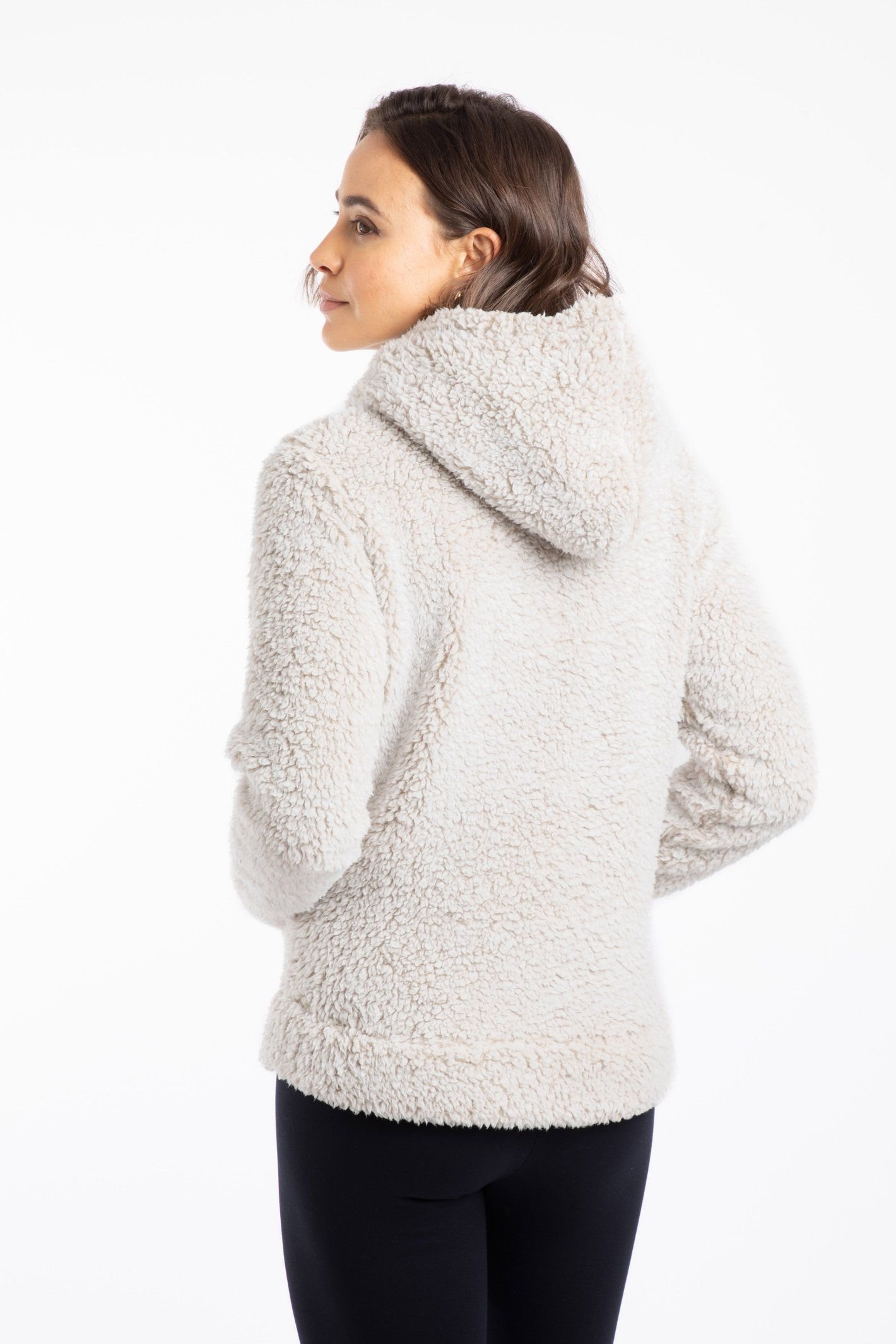 Weird Fish Weird Fish Women's Yara Cosy Fleece Hoodie in Beige - 3