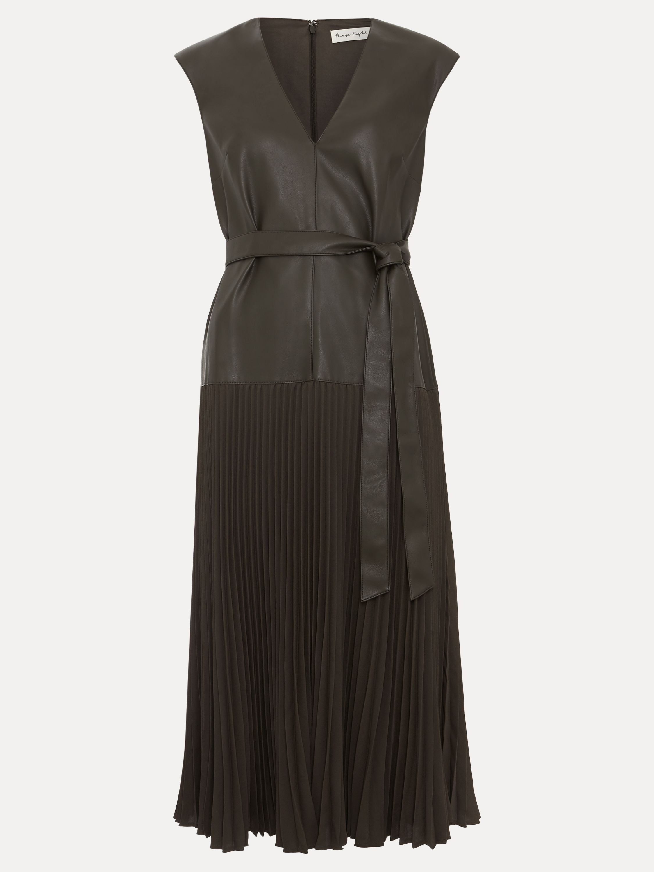 Phase Eight Phase Eight Women's Aria Dropped Waist Pleat Skirt Dress in Dark Olive - 2