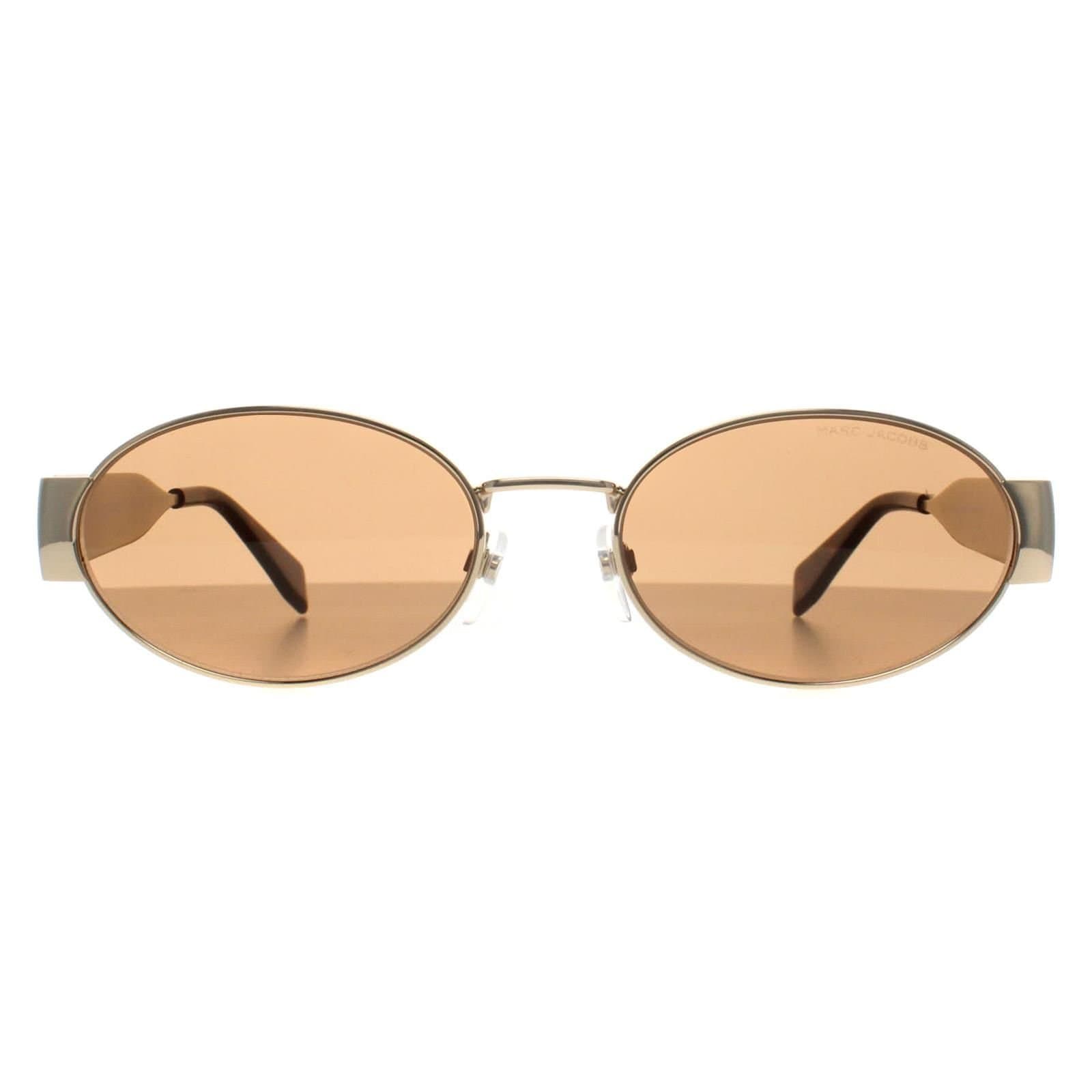 Marc Jacobs Marc Jacobs Gold Brown Oval Sunglasses