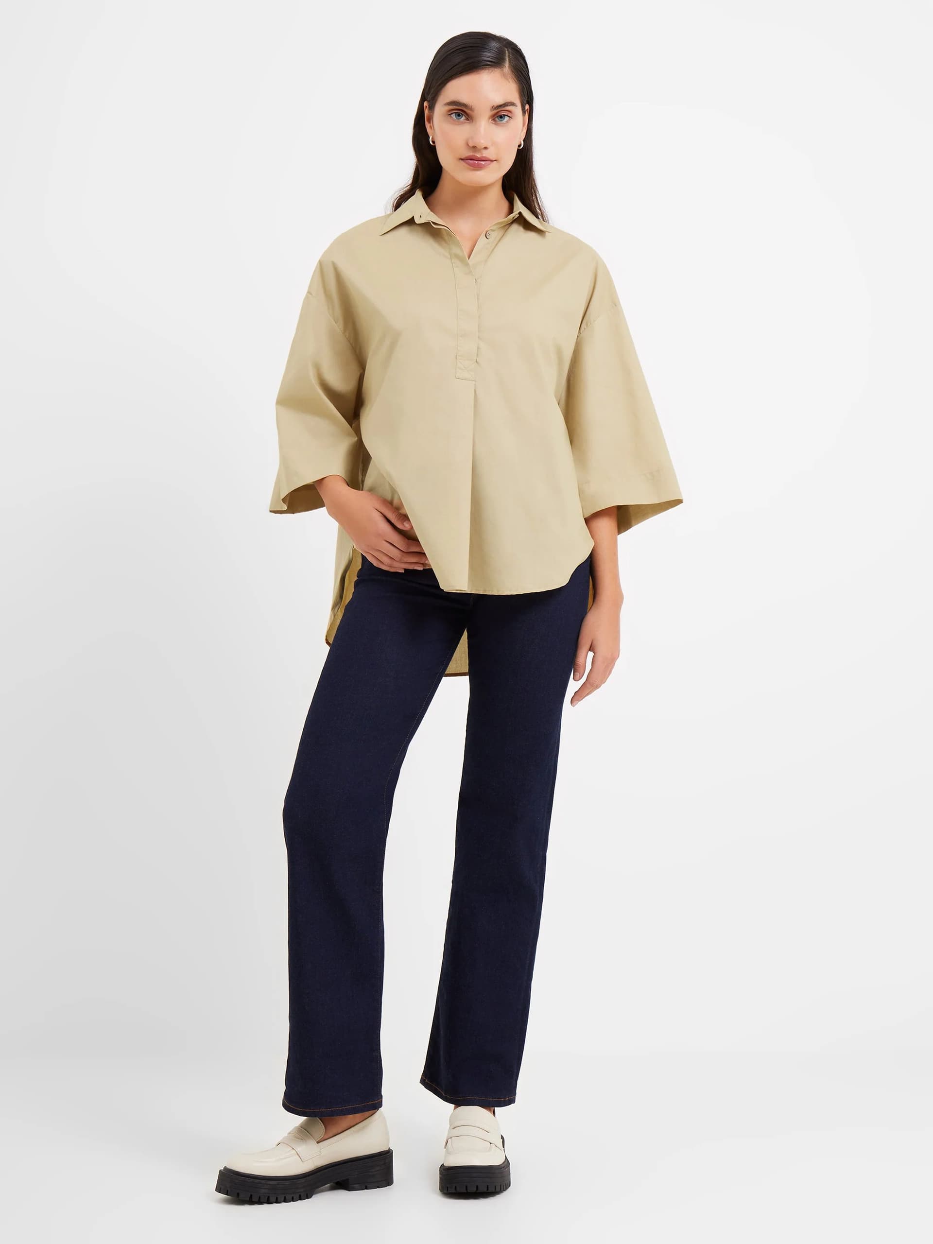 French Connection Rhodes Poplin Popover Shirt