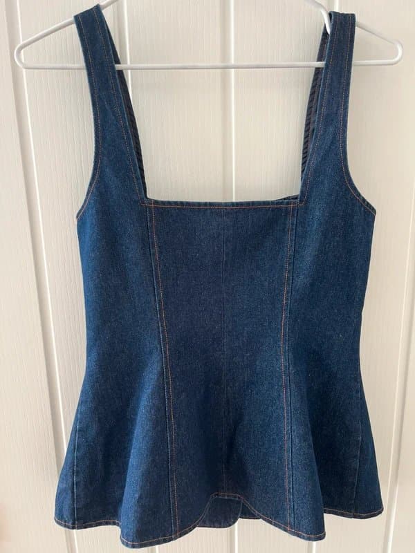 ASOS ASOS Luxe denim waistcoat with gold buttons