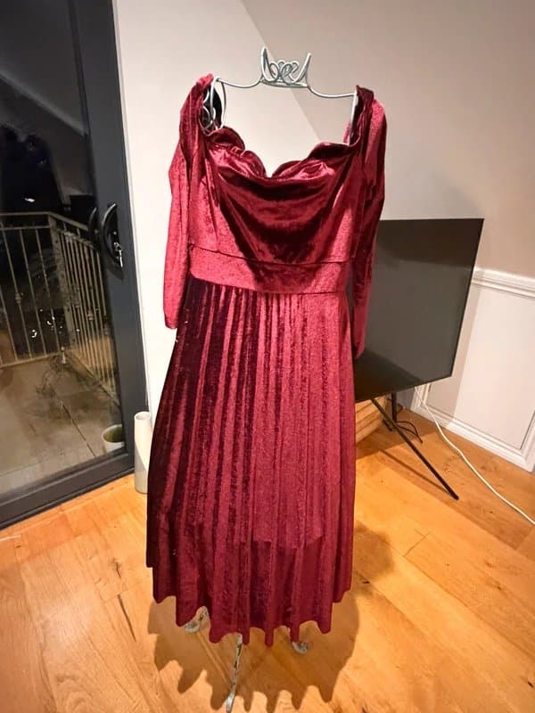 ASOS Velvet scallop dress