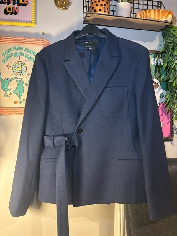 ASOS Navy Blue Double Breasted Blazer