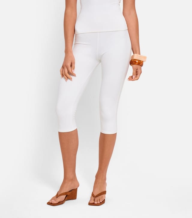 Public Desire Women's White High Waist Capri Trousers Public Desire New Look - 2