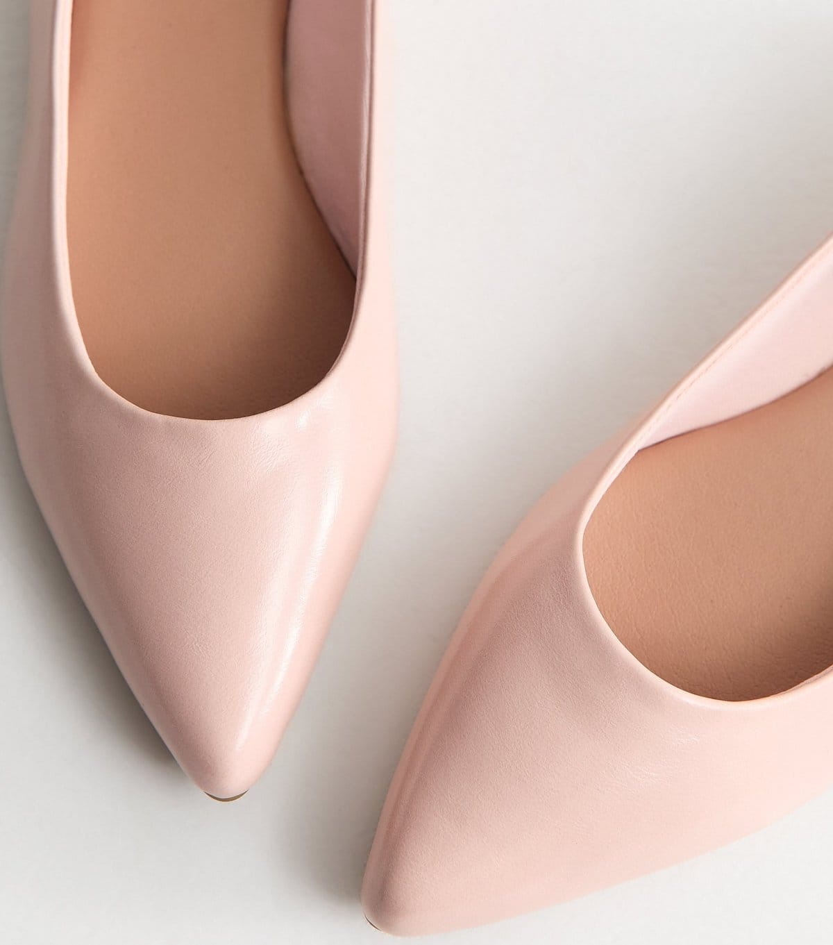 New Look Women's Light Pink Patent Faux Leather Pointed Ballet Pumps Vegan New Look - 4