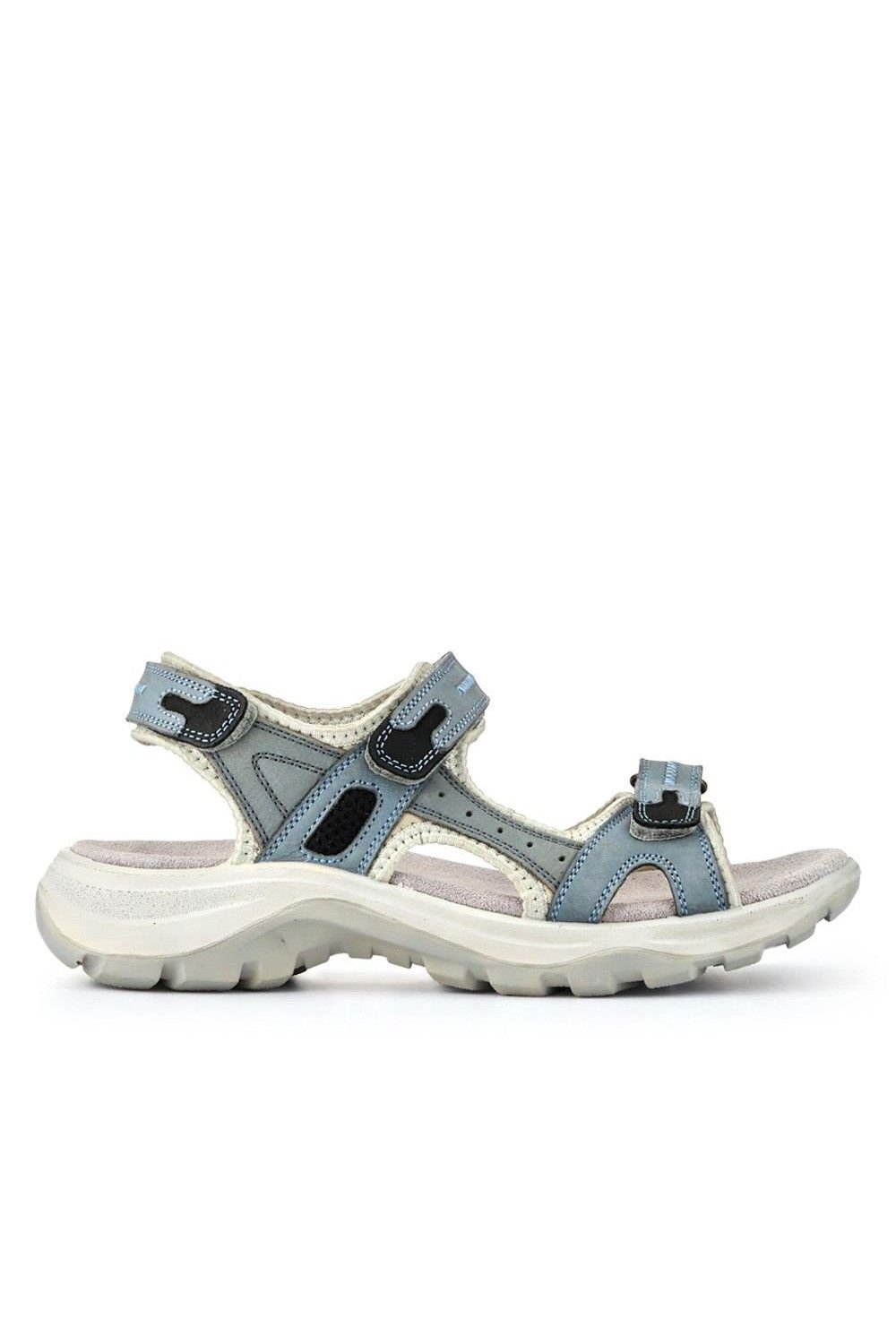 Pavers Pavers Women's Chunky Dual Touch-Fasten Sandals in Baby Blue - 2