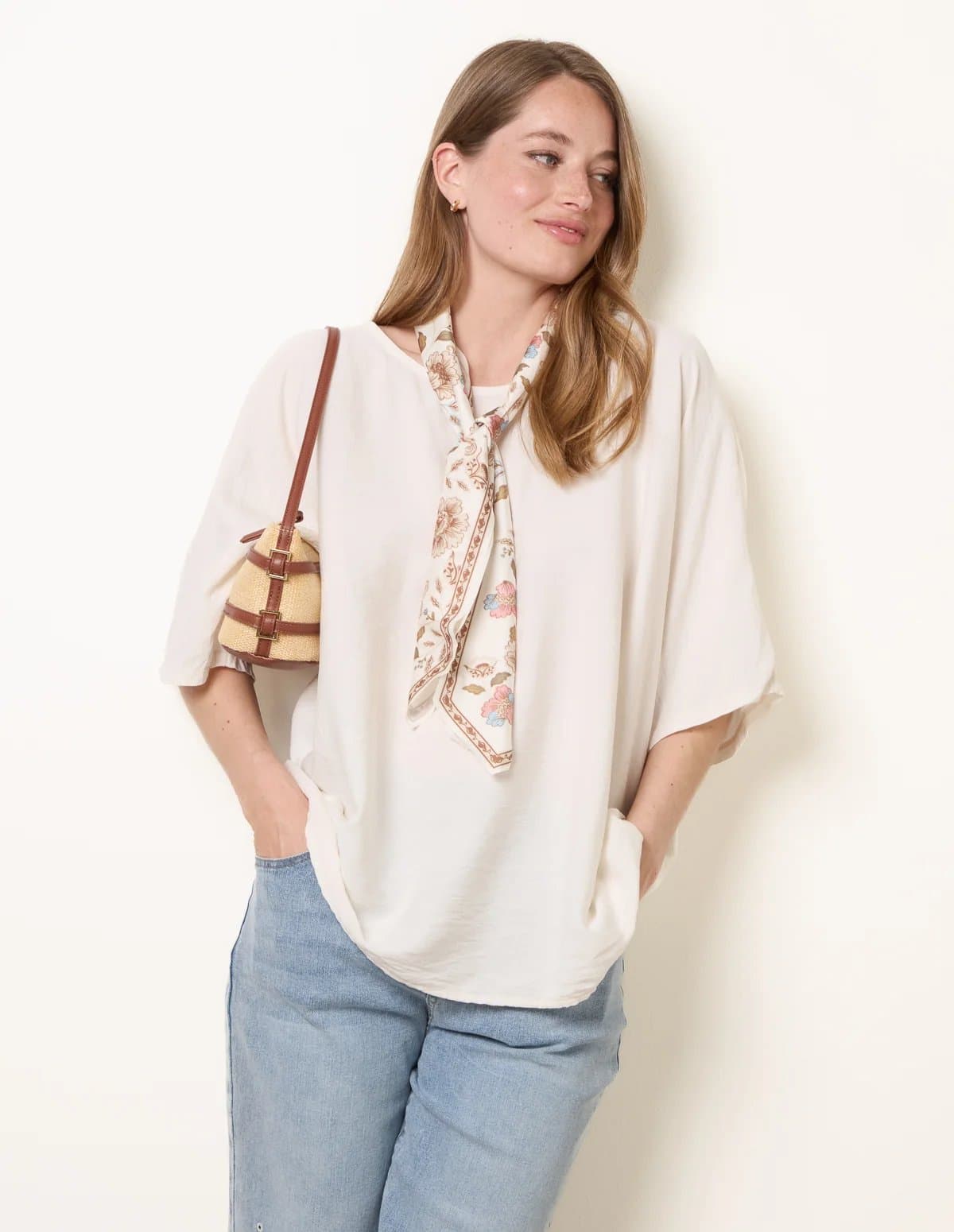 Blue Vanilla Scarf Viscose Top