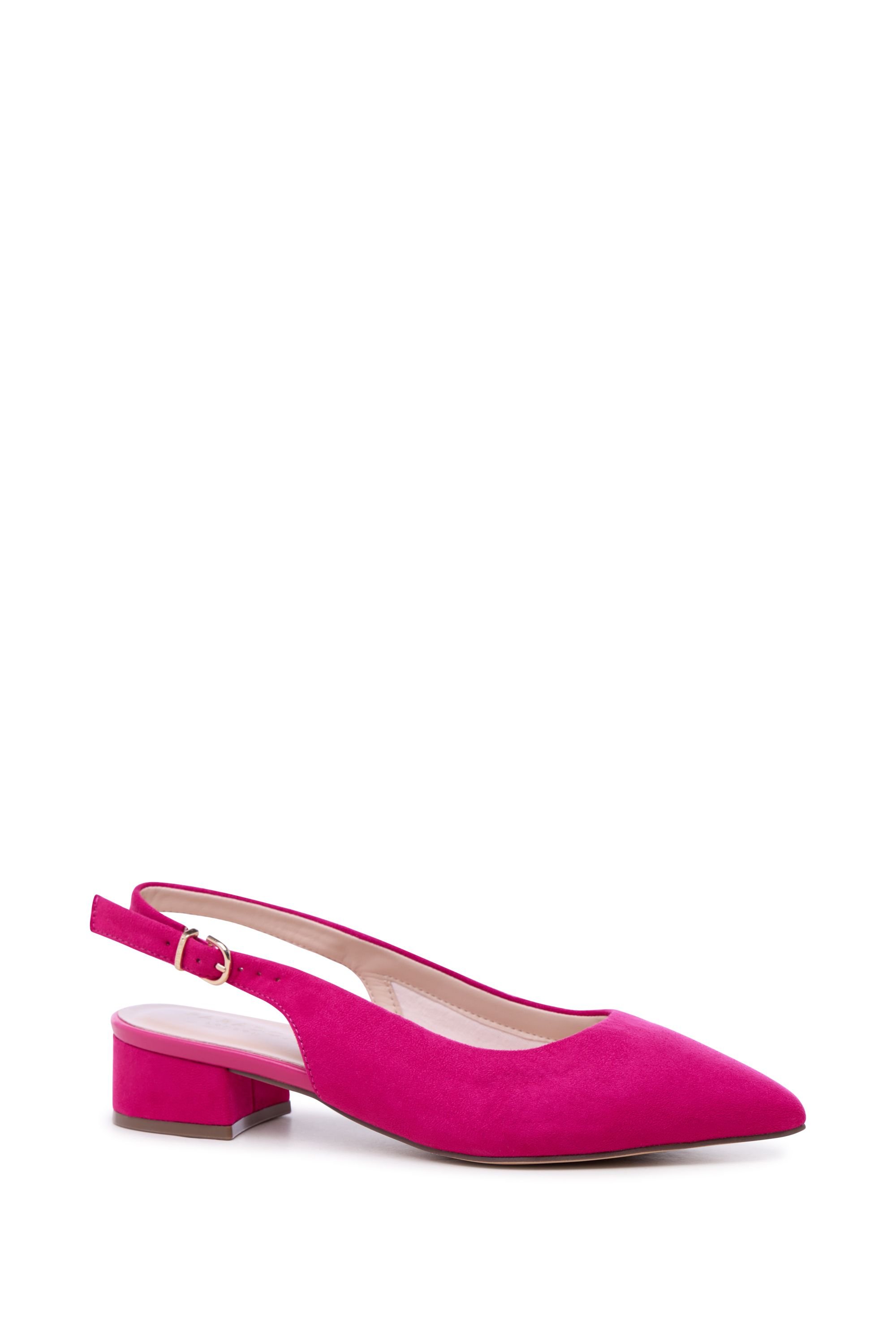 Paradox London Paradox London Women's 'Fiorenza' Wide Fit Low Block Heel Sling Backs in Fuchsia - 2