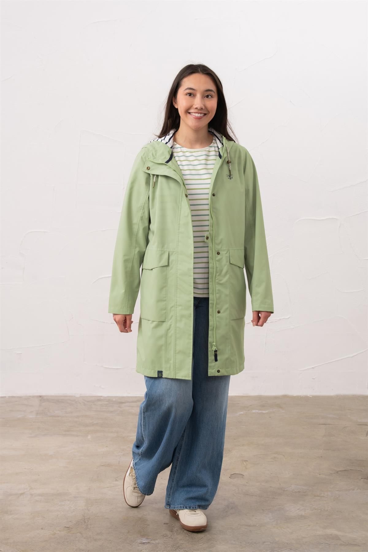 Lighthouse Clothing Lighthouse Clothing Women's Long Beachcomber Jacket Spring Summer Outdoor Coat in Mint - 1