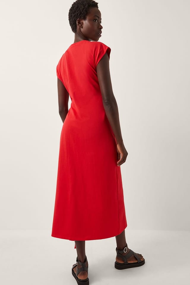 Monsoon Monsoon Women's Tilly Tie-Side Jersey Midi Dress Red - 2