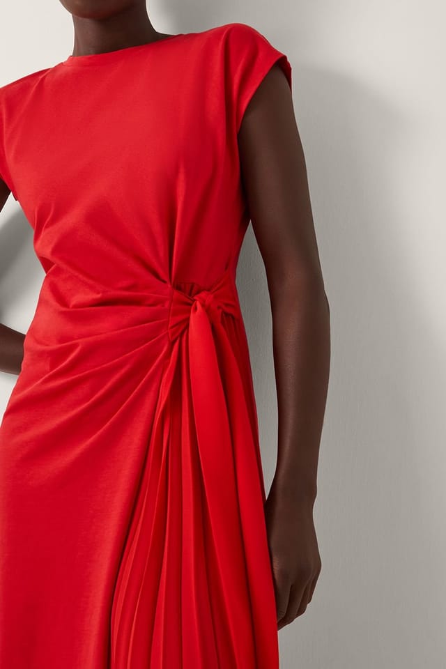 Monsoon Monsoon Women's Tilly Tie-Side Jersey Midi Dress Red - 3