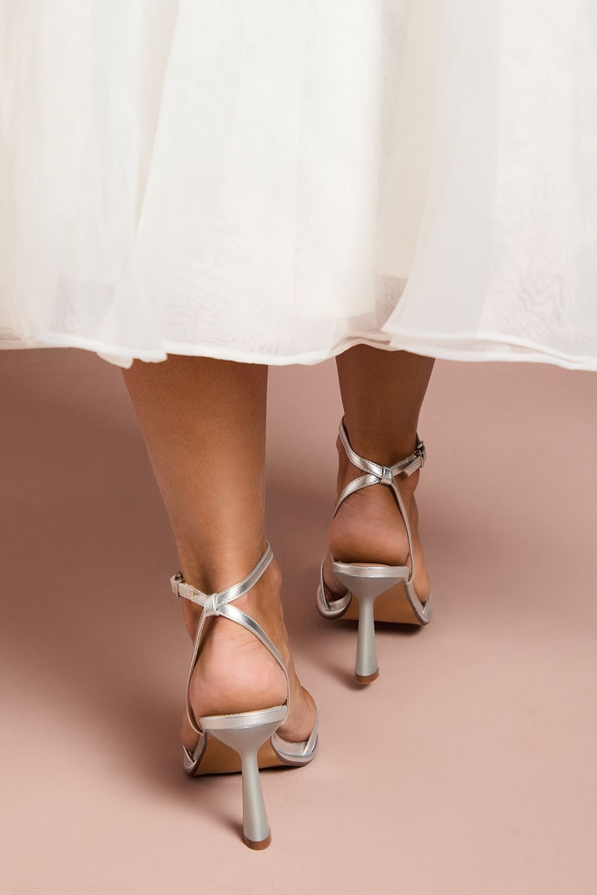 Coast Coast Women's Wide Fit Taleesa Diamante Corsage Detail High Heel Platform Sandals in Silver - 3