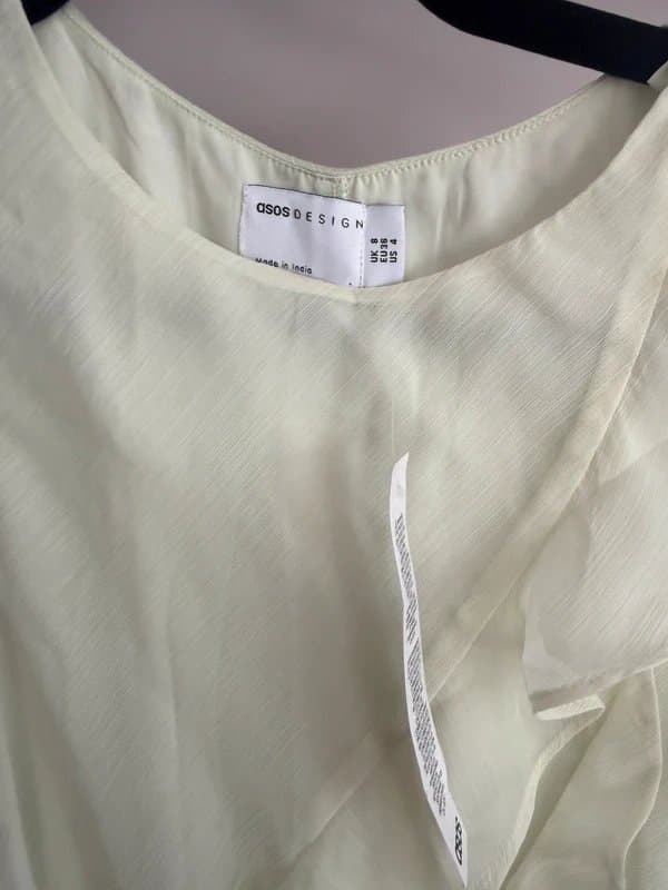 ASOS Design ASOS design Pale Green Ruffle Maxi Dress UK 8