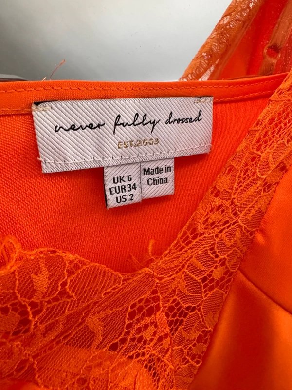 Never Fully Dressed Never Fully Dressed Orange Lace Dress - 1