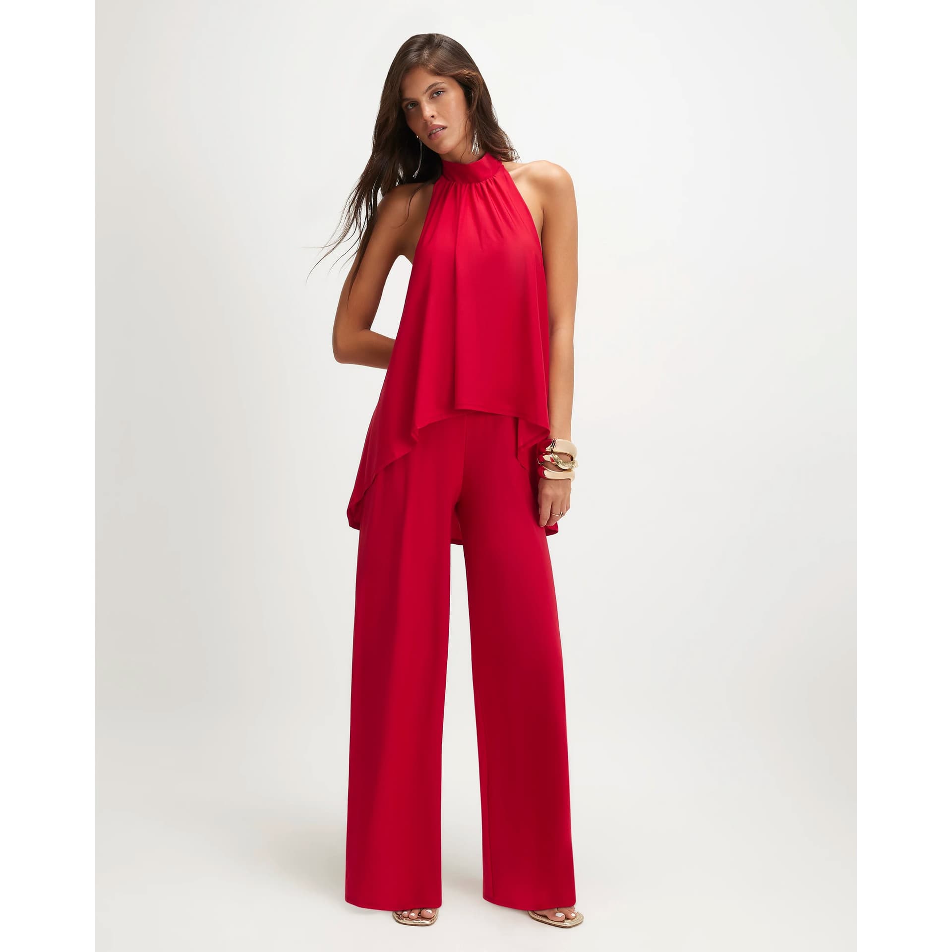 River Island River Island Womens Red Halter Neck Jumpsuit