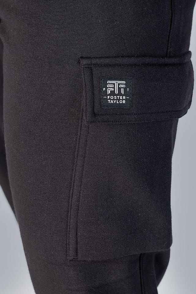 Foster Taylor Foster Taylor Men's Cargo Cuffed Joggers in Black - 2
