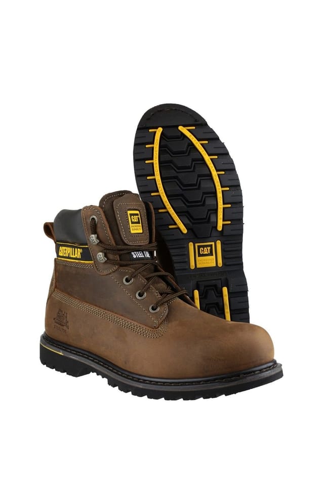 Caterpillar Caterpillar Men's 'Holton' Leather Safety Boots in Brown - 3
