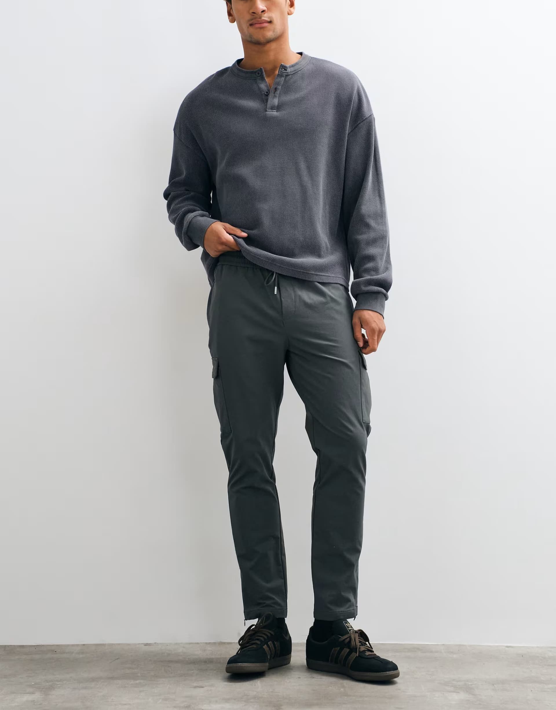 ASOS CAPO regular fit cargo trousers co-ord in charcoal