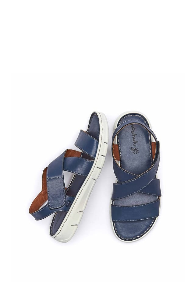 Moshulu Moshulu Women's 'Whitby' Leather Cross-Over Sandals in Indigo - 2