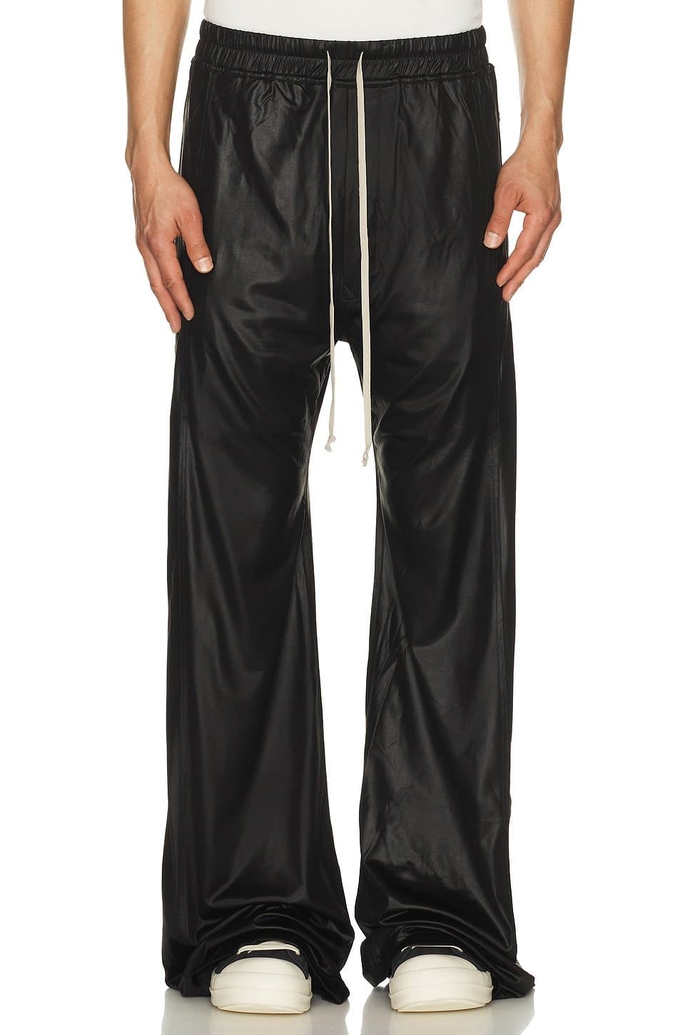revolve Revolve Black Satin Wide Pusher Pants by Rick Owens