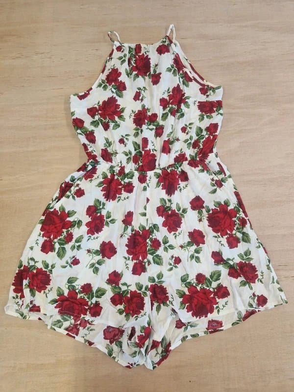H&M Divided Rose print romper - UK 16