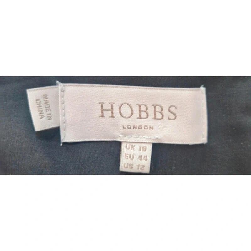 Hobbs Hobbs London long sleeve floral black ivory botanical midi dress UK size 16