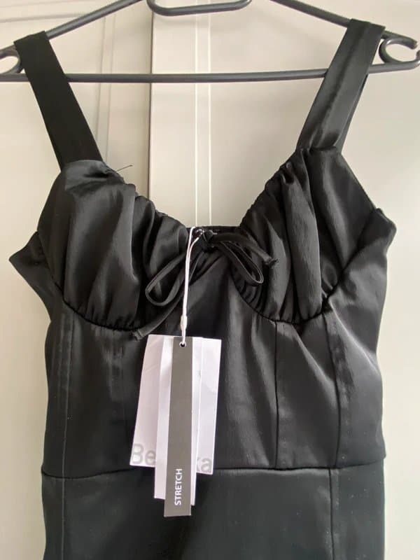 Bershka Black satin dress