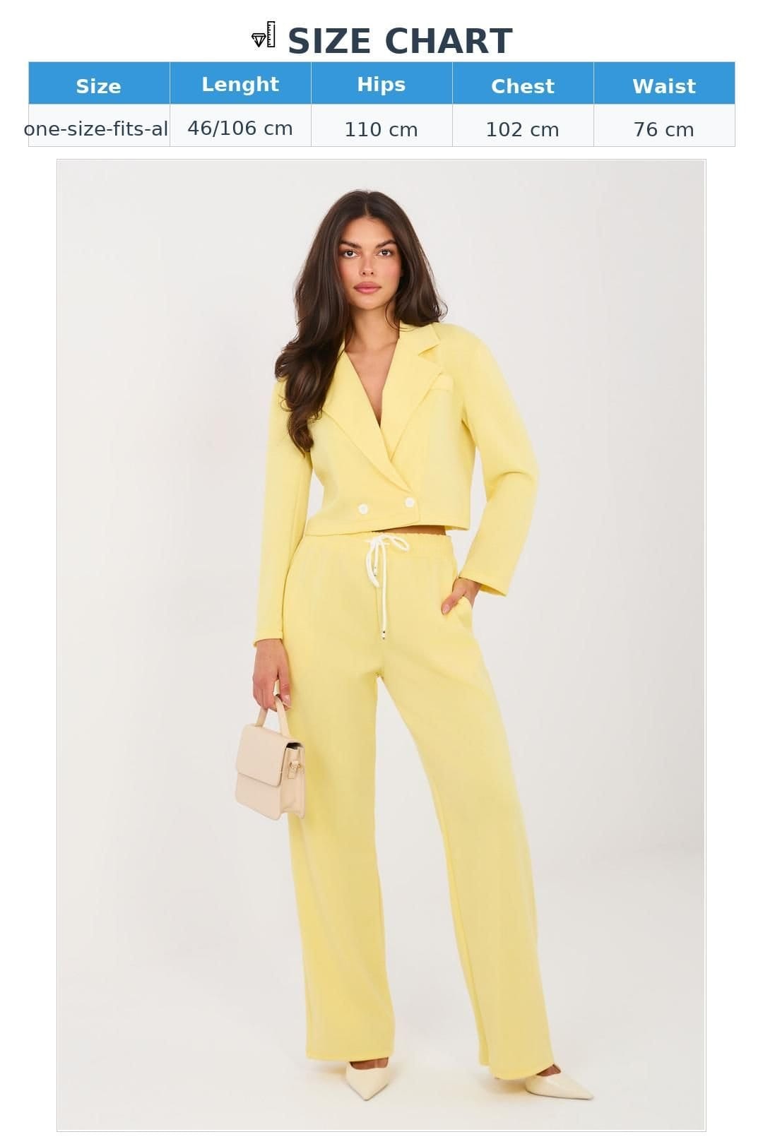 Love Lace Love Lace Women's Butter Soft Blazer & High Waist Trouser Set in Yellow - 4