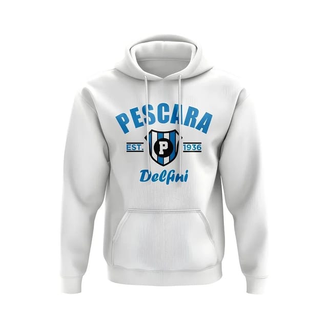 Pescara Pescara Men's Personalised Established Football Hoody in White - 2