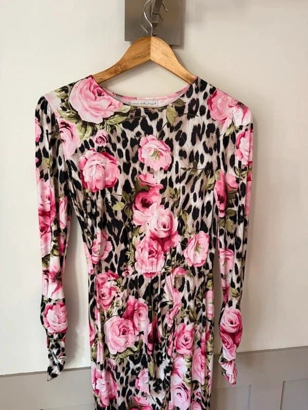 Never Fully Dressed Beautiful Rose Floral & Leopard Print Never Fully Dressed Dress Size 10 Worn Once