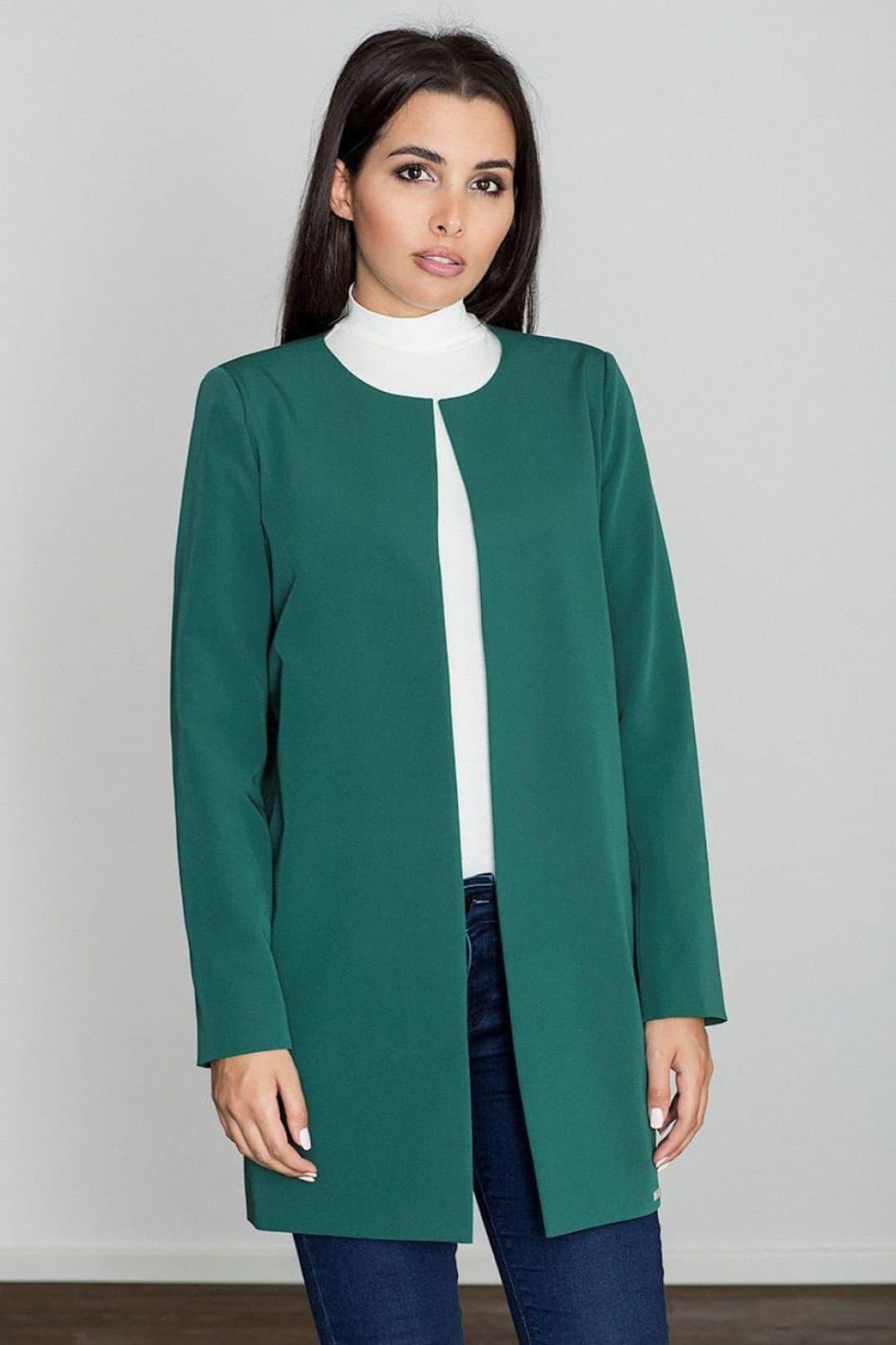 Love Lace Love Lace Women's Delicate Satin Finish Feminine Coat Style 111123 in Green