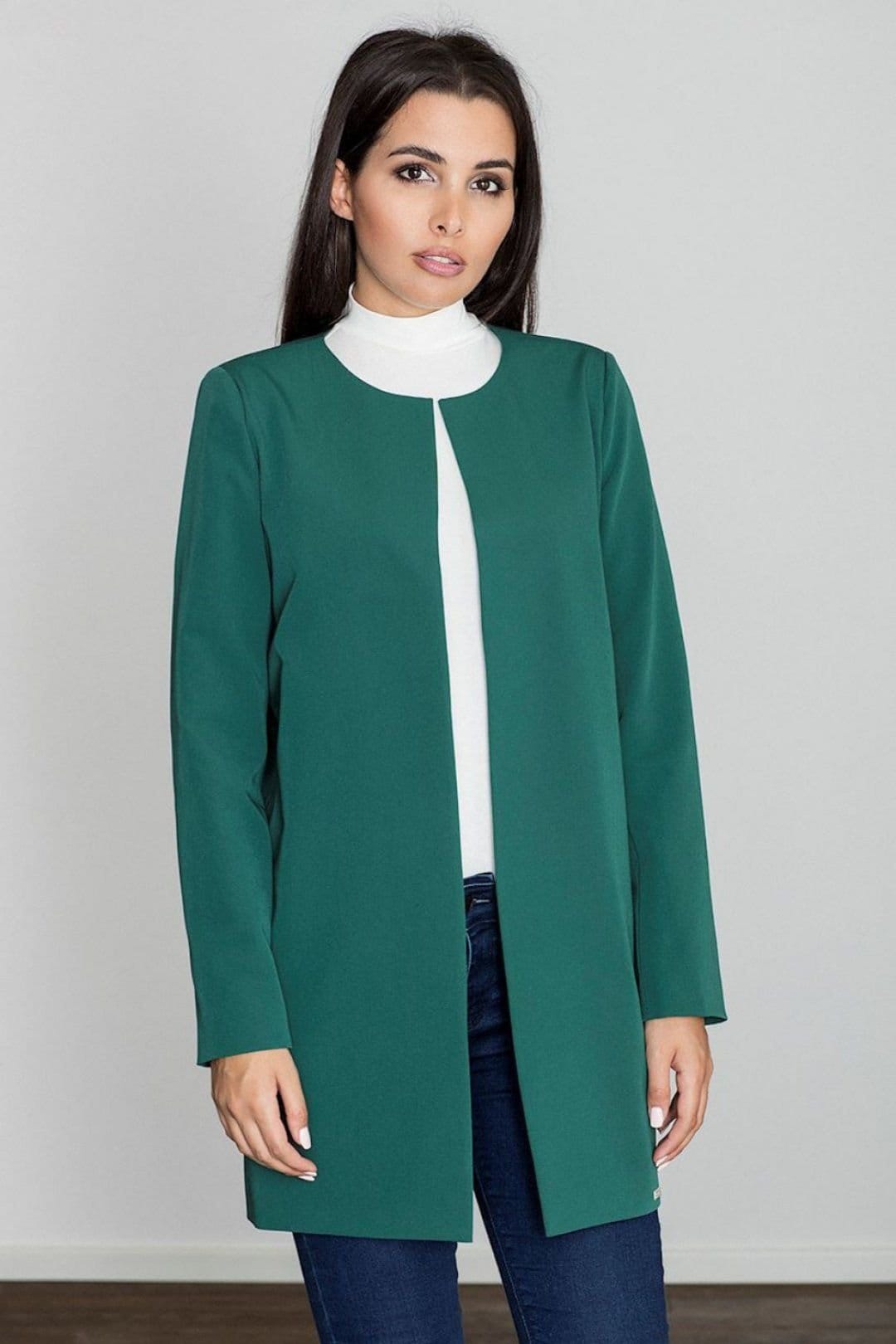 Love Lace Green Satin Finish Feminine Coat