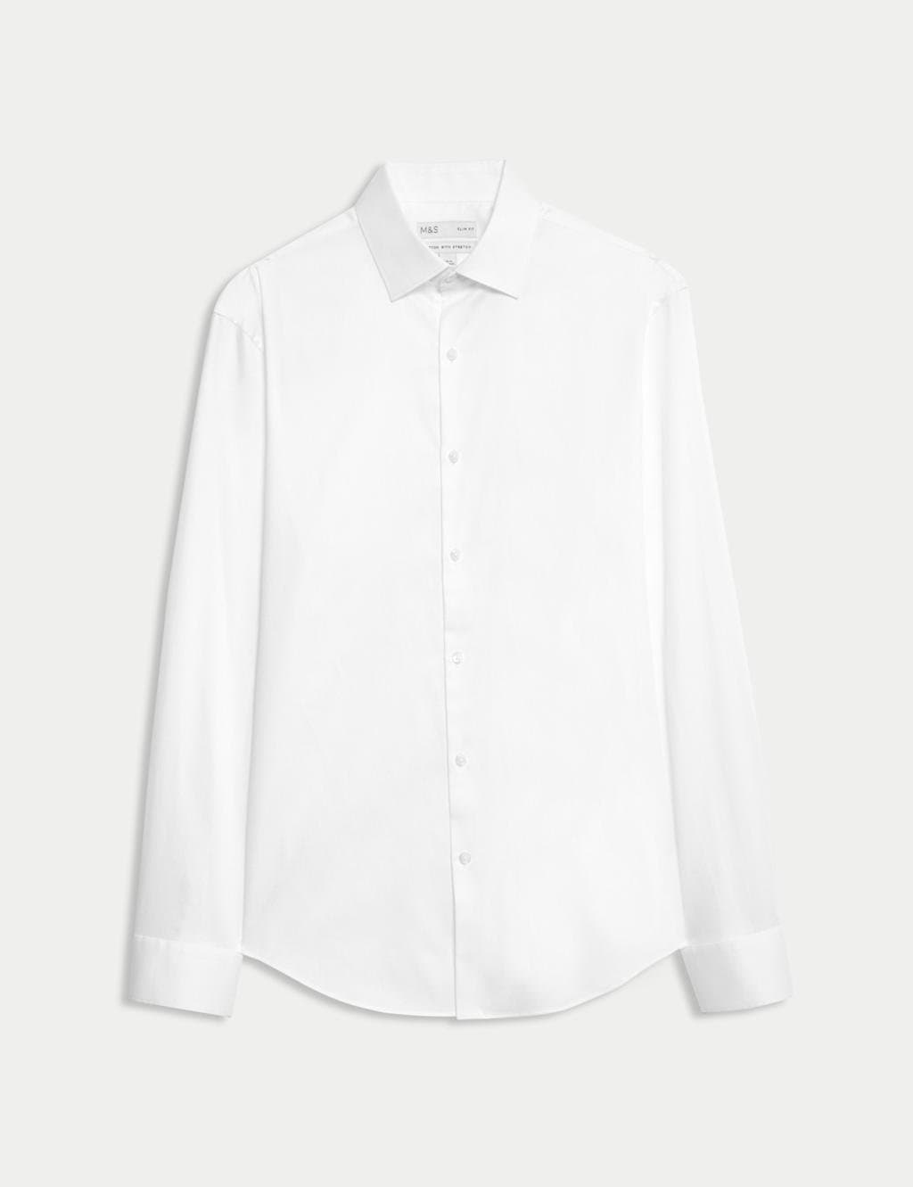 Marks & Spencer M&S White Cotton Slim Fit Shirt