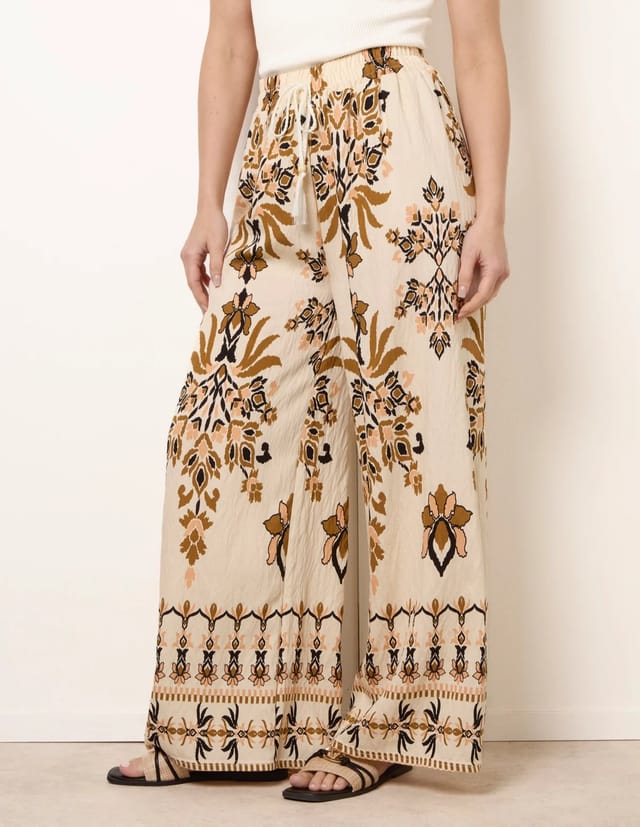 Blue Vanilla Drawstring Waist Wide Leg Pants - 2