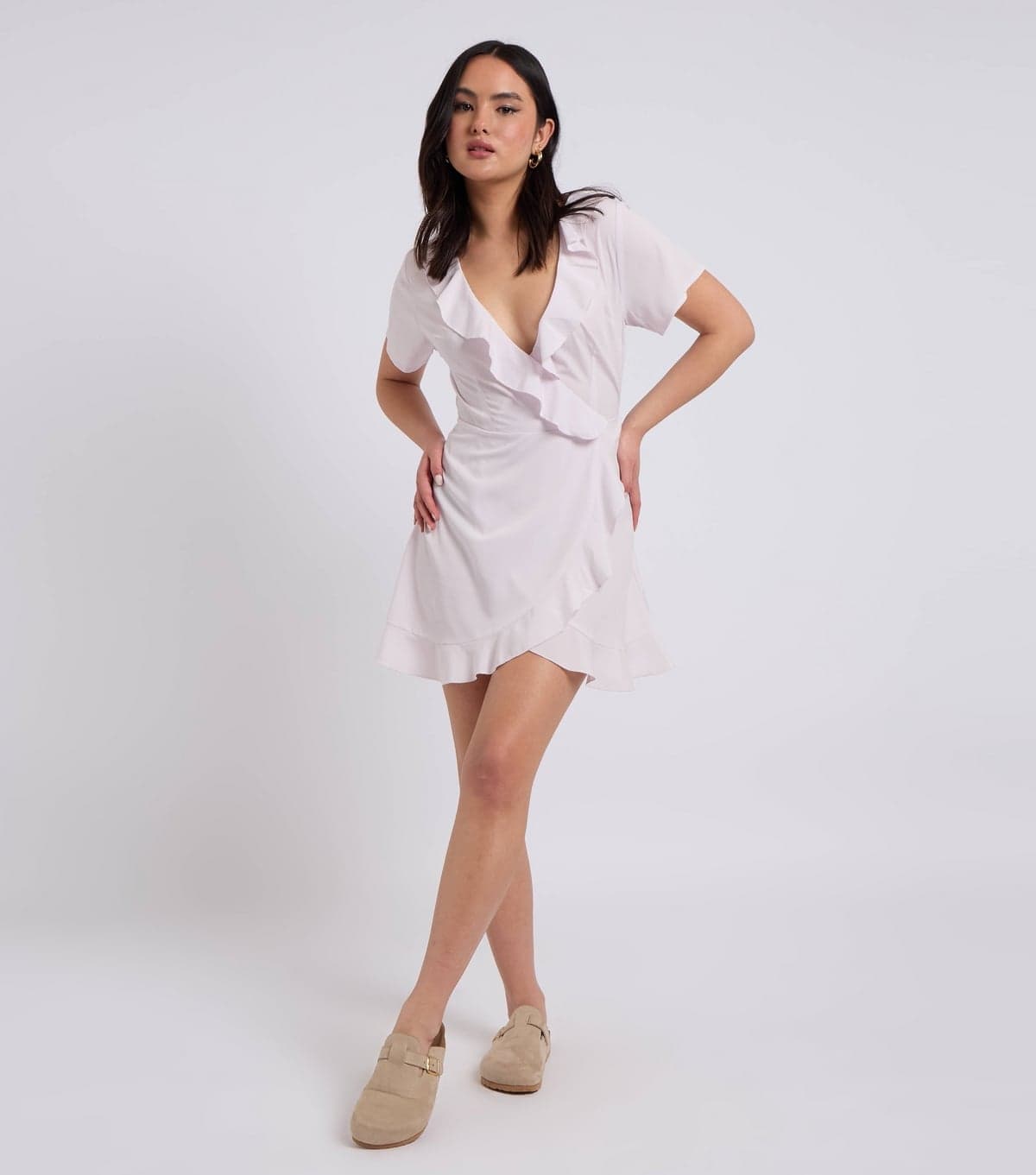 Urban Bliss Women's Light Purple Frill Trim Mini Tea Dress Urban Bliss New Look