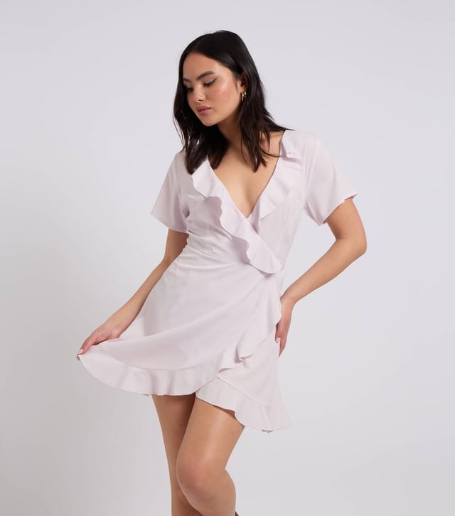 Urban Bliss Women's Light Purple Frill Trim Mini Tea Dress Urban Bliss New Look - 3